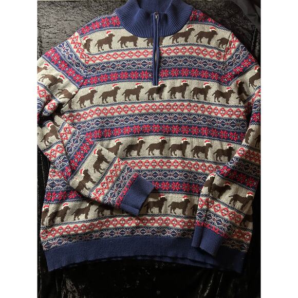 Foundry 3XLT Quarter Zip Sweater – Christmas Dogs Holiday Pullover Big & Tall - Picture 1 of 6